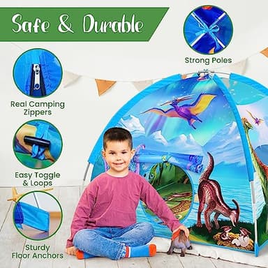 W&O Dino Paradise Super Dome with Roar Button, Dinosaur Toys and LED Lights - Epic Dinosaur Tent for Kids Aged 3-12 - Perfect for Indoor & Outdoor Adventures - Image 4