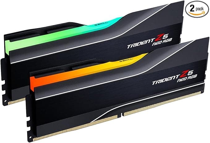 G.SKILL Trident Z5 Neo RGB Series DDR5 RAM (AMD Expo & Intel XMP 3.0) 64GB (2x32GB) 6000MT/s CL36-36-36-96 1.35V Desktop Computer Memory U-DIMM - Matte Black (F5-6000J3636F32GX2-TZ5NR - Image 1
