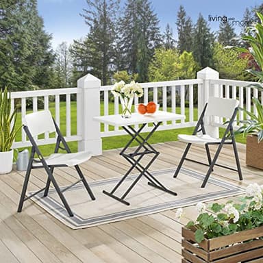 Living and More 28inch Height-Adjustable Personal Table, TV Tray, Portable Dinner Table, Multi-Purpose, Lightweight, No Assembly, Easy Fold and Storage, White - Image 12