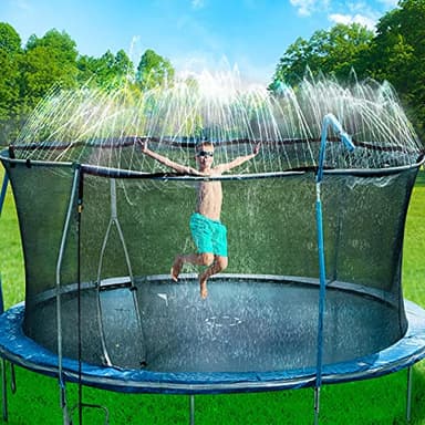 Bobor Trampoline Sprinklers for Kids, Outdoor Trampoline Spary Park Fun Summer Water Toys.(39ft) - Image 1