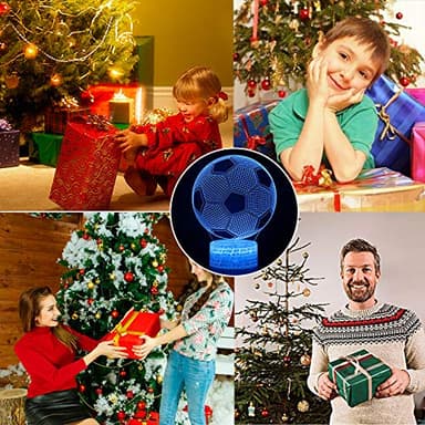 AZALCO 3D Illusion Soccer Night Light,Football Led Lamp 16 Color Change Smart Touch&Remote Control Teenager Christmas Gifts Xmas Gift Party Gifts for Girls Kids Home Decor - Image 5