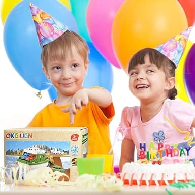 OKGIUGN Ferry Boat with 4 Car and 4 Wind Up Bath Swimming Toys, Kids Bath Toy Floating Vehicle Whales Submarines Swans Rockets, Bathtub Bathroom Pool Beach Toy Set for Toddlers Boys Girls - Image 9