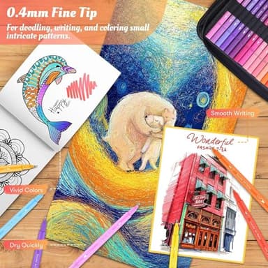 Soucolor Art Supplies for Adults Kids, 72 Colors Dual Tip Brush Fine Tip Markers, Art Kit Drawing Set with Art Case Coloring Set, Art Set for Kids, Kids Art Supplies for School, Gifts for Girls & Boys - Image 6