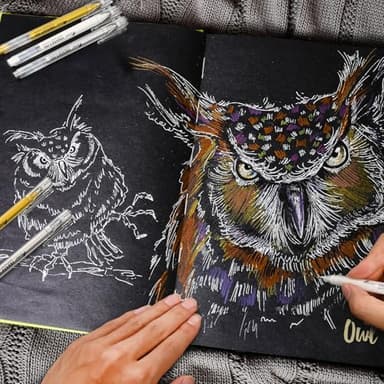 GETHPEN White Gel Pens, 1.0mm Extra Fine Point Gel Ink Pen Set – Opaque Archival Ink Pens for Black Paper Drawing, Bullet Journaling & Artists Drawing, 3 Pack - Image 3