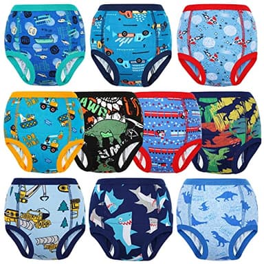 MooMoo Baby Potty Training Underwear 10 Packs Absorbent Toddler Training Pants for Boys and Girls Cotton 3T - Image 1