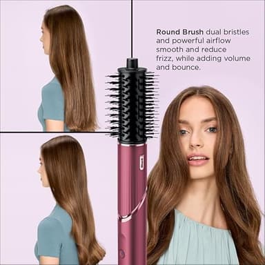 Shark FlexStyle Air Styling & Drying System, Powerful Hair Dryer Brush & Multi-Styler with Auto-Wrap Curlers, Diffuser, Paddle Brush, Round Brush, Concentrator Attachment, Black Cherry, HD457CR - Image 5
