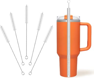 Cleaning Brushes for Reusable Drinking Straws, Set of 5, Long Wire Handle, Bottle and Straw Cleaner for Stanley Mug, Sippy Cup, Water Bottle and Tubes, Reusable and Flexible - Image 2