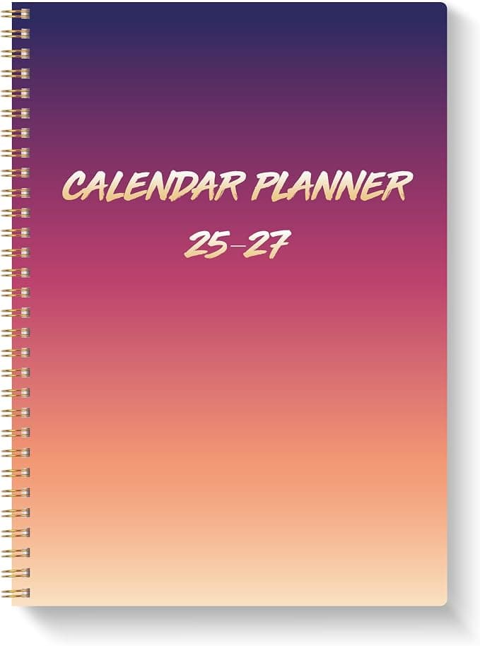 Monthly Planner 2025-2027, 2025 Calendar 36 Months, January 2025 - December 2027, 8.5" x 11", 3 Years Academic Planner Hard PVC Cover with Spiral Bound, Perfect for School & Office for Women & Men - Image 1