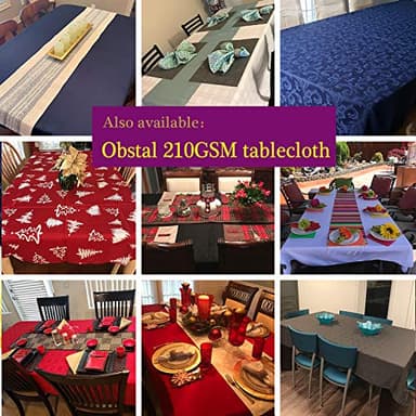 Obstal Rectangle Table Cloth, Oil-Proof Spill-Proof and Water Resistance Microfiber Tablecloth, Decorative Fabric Table Cover for Outdoor and Indoor Use (Navy Blue, 60 x 102 Inch) - Image 7