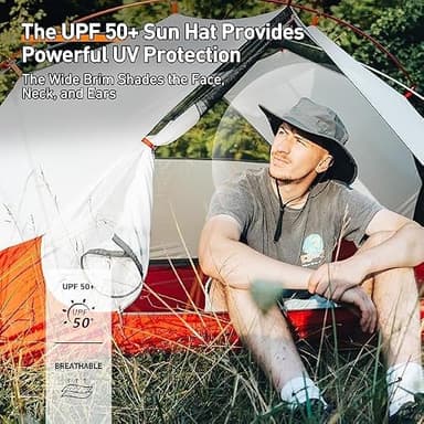 TOP-EX Men's Waterproof Bucket Sun Hat with Wide Brim, Summer Boonie Shade Cap for Outdoor Hiking, Fishing, Beach, Safari - UV Protection SPF Sunhat, Navy M/L - Image 3