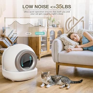 Greesum Automatic Self-Cleaning Litter Box for Multi-Cat Homes: Safe, APP-Controlled, Low Noise | Includes Mat & 1 Garbage Bags - Image 4