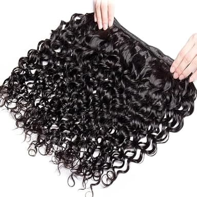 12A 3 Bundles Water Wave Human Hair (16 18 20 Inch) 100% Unprocessed Weave Brazilian Human Hair Bundles Full And Thick Virgin Hair Extensions Natural Color - Image 3