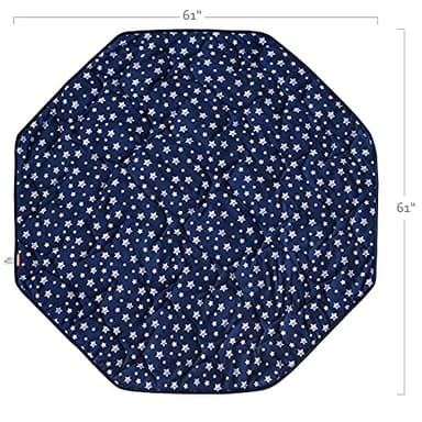 Playpen Mat 8 Panel Navy Fits for Regalo My Play Deluxe Extra Large Portable Play Yard, Non Slip Baby Octagon Playpen Mattress Pad, Navy Star Print Playard Pad - Image 5