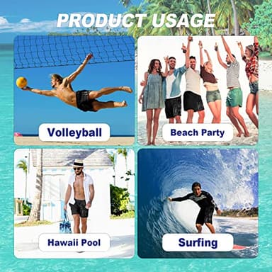 Mens Swim Trunks for Men, Hawaii Quick Dry Beach Shorts Swimming Trunks, Vintage Black American Flag Board Shorts Men's Swimwear Bathing Suit with Mesh Lining, Medium - Image 8