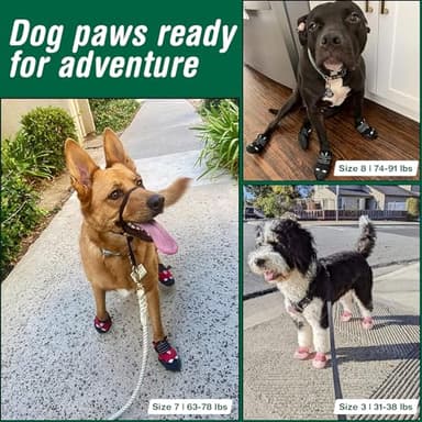 AOKOWN Dog Shoes for Large Dogs, Waterproof Dog Boots for Winter Snow, Summer Hot Pavement, Dog Booties & Paw Protectors Size 7 - Image 3