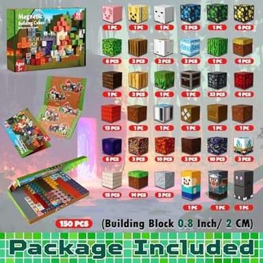 150 PCS Magnetic Blocks - Magnetic Building Block for Kids Ages 4-8 8-12, Magnet Blocks Cubes Tiles Constructions Toy for Girl Boy, STEM Montessori Stacking Toy, Sensory Play Halloweens Birthday Gifts - Image 2