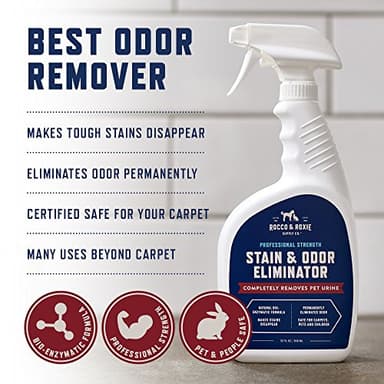 Rocco & Roxie Stain & Odor Eliminator for Strong Odor, 32oz Enzyme Pet Odor Eliminator for Home, Carpet Stain Remover for Cats & Dog Pee, Enzymatic Cat Urine Destroyer, Carpet Cleaner Spray - Image 4