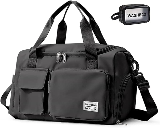 Small Gym Bag for Women, Travel Duffle Bag Carry On Weekender Bag with Shoe Compartment - Image 1