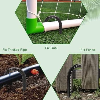 FEED GARDEN 12 Inch 16 Pack Rebar Stakes Heavy Duty J Hook, Galvanized Ground Stakes Tent Stakes Steel Ground Anchors, Chain Link Fence Stakes, Trampoline Stakes, Black - Image 7