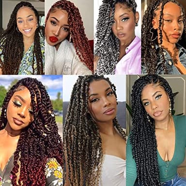 Ubeleco 18 Inch Passion Twist Hair, Water Wave Crochet Hair Passion Twist Crochet Hair for Women Long Bohemian Synthetic Curly Braiding Hair Extensions Passion Twists Braiding Hair (7pcs,#4) - Image 7