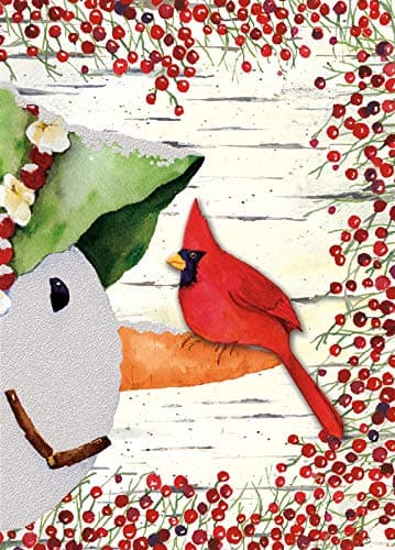Performing Arts Premium Boxed Cardinal Christmas Card - Pack of 12 Hand Embellished Snowman and Bird Holiday Cards with Envelopes - Full color Inside - Merry Christmas Card - Made in USA - Image 6