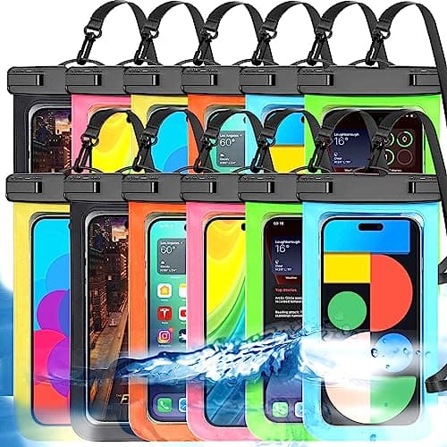 Up to 8.3" 12 Pack Multicolor Universal Waterproof Phone Pouch, Large Phone Waterproof Case Dry Bag, Protection Level: IP68, Outdoor Sports for Apple iPhone,Samsung,and More, Multicolor 12 Pack - Image 1