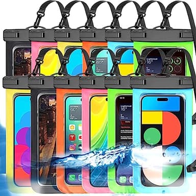 Up to 8.3" 12 Pack Multicolor Universal Waterproof Phone Pouch, Large Phone Waterproof Case Dry Bag, Protection Level: IP68, Outdoor Sports for Apple iPhone,Samsung,and More, Multicolor 12 Pack - Image 1