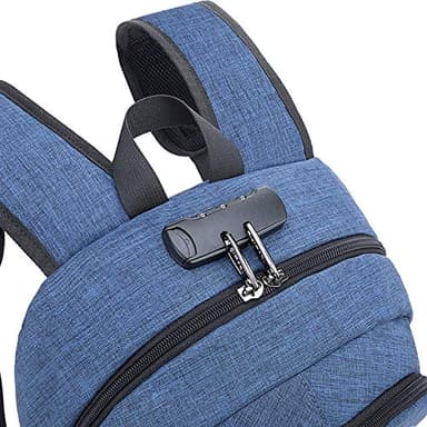 Tzowla Business Laptop Backpack Anti-Theft Backpack with USB Charging Port and Lock 17.3 Inch Computer Backpacks for Women Men, Casual Hiking Travel Daypack (Blue) - Image 5