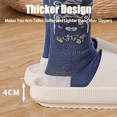 rosyclo Cloud Slippers for Women and Men, Pillow House Slippers Soft Comfortable Cushioned Lightweight Home Shower Shoes Women's Cloud Slide Sandals for Ladies Indoor, Tan Beige Nude - Image 5