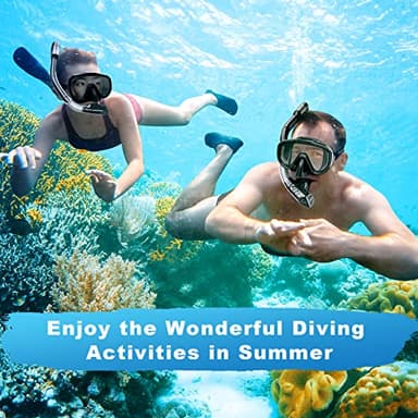 Snorkeling Gear for Adults, Dry Top Snorkel Set with Panoramic Anti-Leak and Anti-Fog Tempered Glass Lens, Adjustable Snorkeling Set for Scuba Diving Swimming Training Snorkel Kit - Image 6