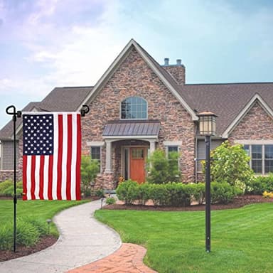 Garden Flag Stand Holder Iron Garden Flag Pole 36.5*X16.5inch with Flag stopper and Clips Display Garden Season Flag for yard Decroate your Garden - Image 8