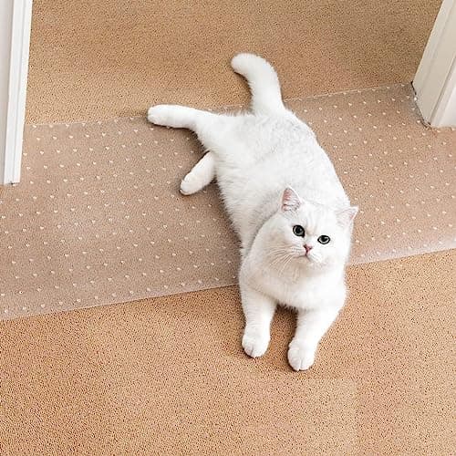 Uross Carpet Protector for Pets - Cat Scratch Guard Mat, Anti Scratch Under Door Guard, Easy to Cut Plastic, 3.6FT - Image 1