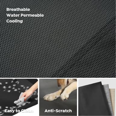 Veehoo Cooling Elevated Dog Bed - Raised for Large Dogs, Outdoor With Guardrail, Upgraded Non-Slip Feet, Breathable Teslin Mesh, Portable Camping Cot, 41 x 27 Inches, Black - Image 4
