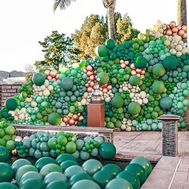 PartyWoo Dark Green Balloons 50 pcs 12 Inch Pearl Hunter Emerald Forest Green Balloons for Baby Shower Graduation Christmas Jungle Safari Birthday Party Decorations Green-Z01 - Image 3