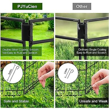 PJYuCien Dog Playpen - Metal Foldable Dog Exercise Pen, Pet Fence Puppy Crate Kennel Indoor Outdoor with 8 Panels 24”H & Bottom Pad for Small Medium Pets - Image 7