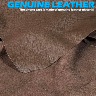 Thryxop Compatible with iPhone 16 Pro Max 6.9 Inch Wallet Case,Genuine Leather Shockproof Anti-Fall, Flip Cover with Card Slot, Double Magnetic Buckle,Kickstand Durable, Gray Brown - Image 7