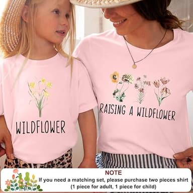 Raising A Wildflower Shirt Mom Toddler Matching Tshirt Mommy and Me Matching Tee Mother Daughter Son Mama Mini Outfit - Image 4
