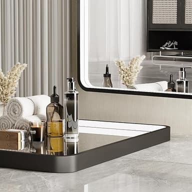 FTOTI 36x24 Inch LED Bathroom Mirror with Lights, Black Metal Frame Mirror, Wall Mounted Lighted Vanity Mirrors for Wall, Anti Fog Dimmable Led Mirror for Makeup - Image 2