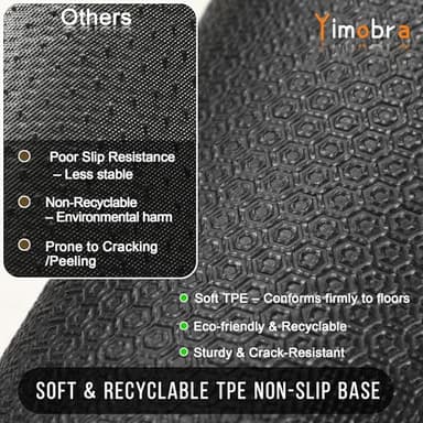 Yimobra Welcome Mat Outdoor Indoor 29.5x17, All-Weather Waterproof Front Door Mat Outside Entrance, Non-Slip Low Profile Porch Patio Doormat, Black - Image 6