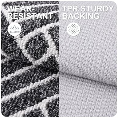 OLANLY Indoor Door Mat, 48x32 Inch, Dirt Resistant and Absorbent, Non-Slip Rubber Backing Floor Mats, Easy Clean Low-Profile Doormat for Entryway, Front Door, and Inside Entrance, Black - Image 3