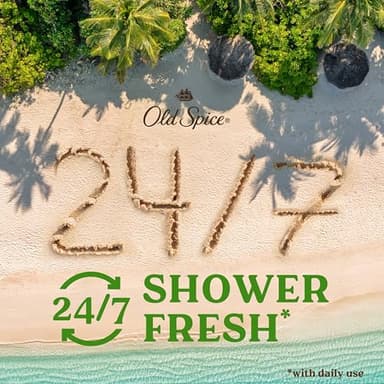 Old Spice Body Wash for Men, 24/7 Shower Fresh with Lasting Scent, Cleanse & Refresh, Gentle on Skin, Vitamin B3, Fiji with Palm Tree + Coconut Scent, 25 oz (Pack of 4) - Image 4