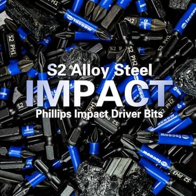 Facoow 16 Pack Phillips Impact Driver Bits, #2 Phillips Head Magnetic Screwdriver Bits Set, 1" - 6" S2 Alloy Steel Impact Bits, 1/4" Hex Shank Screwdriver Drill Bit, CNC Machined ph2 Impact Drill Bits - Image 6