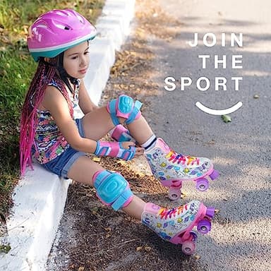 SULIFEEL Rainbow Unicorn Roller Skates for Girls Light up Wheels Womens Quad Skates with High Top Reflective TPU Leather Unicorn - Image 6