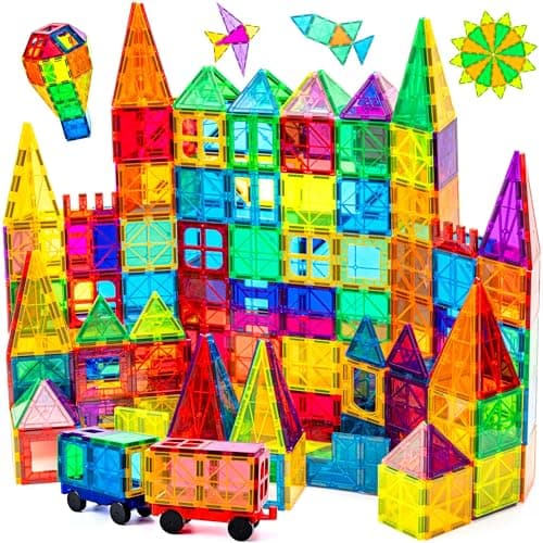 cossy 120Pcs Magnetic Tiles Magnetic 3D Building Blocks Set Educational Construction Toys for 3+ Year Kids with Stronger Magnets, Educational Toys, Recreational, Conventional - Image 1