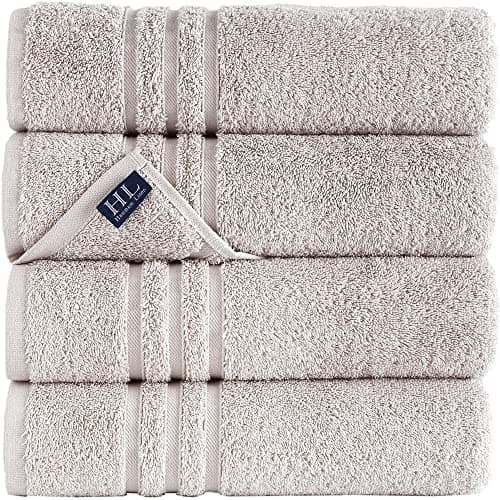 Hawmam Linen Ice Silver Bath Towels 4 Pack Soft and Absorbent, Premium Quality Perfect for Daily Use 100% Cotton Towel 600 GSM - Image 1