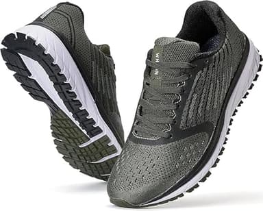 Joomra Whitin Men Running Sneakers Walking Workout Gym Jogging Shoes Size 10 Army Green Casual Knit Cool Trekking Treadmill Athletic Male Runny Tennis Comfortable Footwear 44 - Image 3