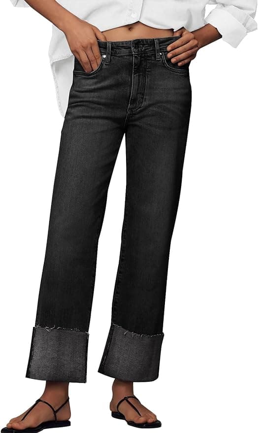 KUNMI Jeans for Women Wide Leg Baggy High Waist Boyfriends Straight Leg Stretchy Denim Pants Trendy Fall 2025 - Image 1