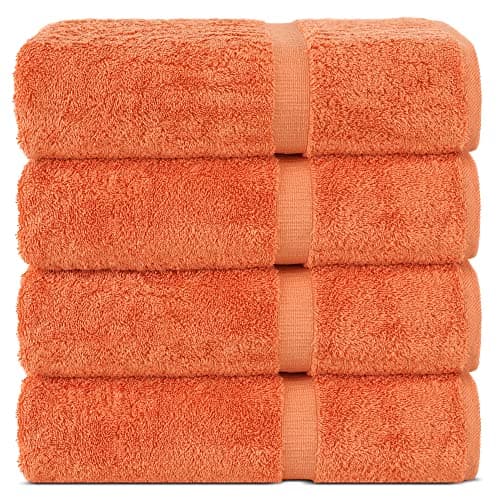 Chakir Turkish Linens | Hotel & Spa Quality 100% Cotton Premium Turkish Towels | Soft & Absorbent (4-Piece Bath Towels, Coral) - Image 1