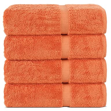 Chakir Turkish Linens | Hotel & Spa Quality 100% Cotton Premium Turkish Towels | Soft & Absorbent (4-Piece Bath Towels, Coral) - Image 1