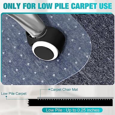 2 Pack Office Chair Mat for Carpets, 48'' x 30'' Clear Floor Mat for Carpeted Floors, Thick and Sturdy Carpet Protector with Grips, Easy Glide and Flat Without Curling - Image 4